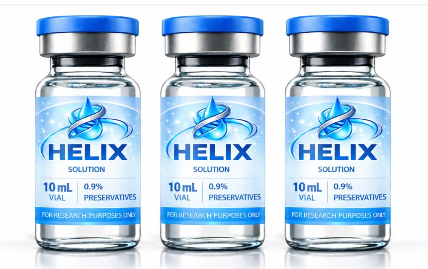 Three HELIX Solution 10 mL glass vials