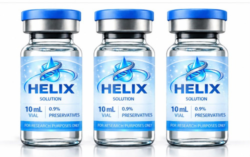 Three HELIX Solution 10 mL glass vials