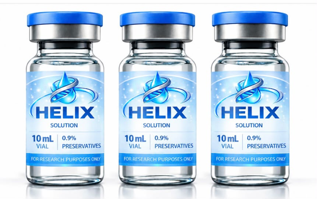 Three HELIX Solution 10 mL glass vials
